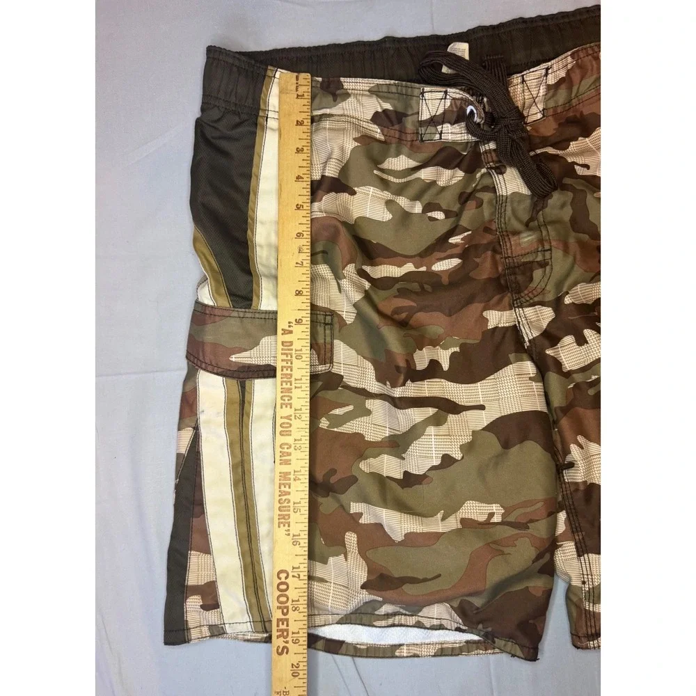 Y2K Ocean Pacific OP Camo Board Shorts Mens Large 36/38 Cargo Surf Swim Trunks